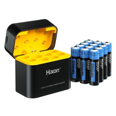 Hixon 1.5V Rechargeable Lithium Batteries AA 3500mWh AA Charging Storage Box LOT