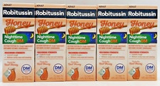 5PK Robitussin Nighttime Cough DM  4FL OZ EACH  Honey FLVR  EXP 6/27  NEW