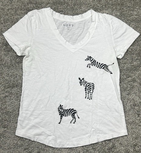Loft Shirt Extra Small weiß Zebra Tier Safari Alltagshemd leicht