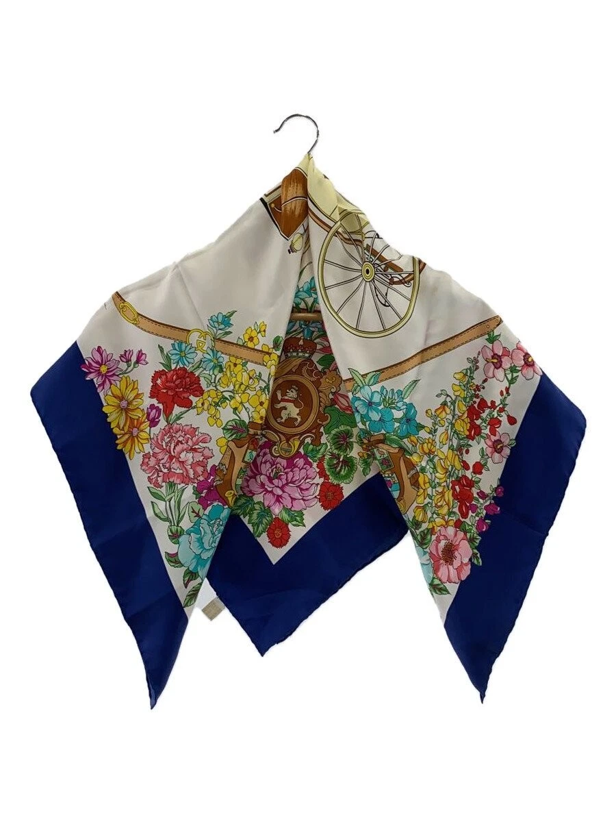 Foulard GUCCI soie BLEU motif all over femme