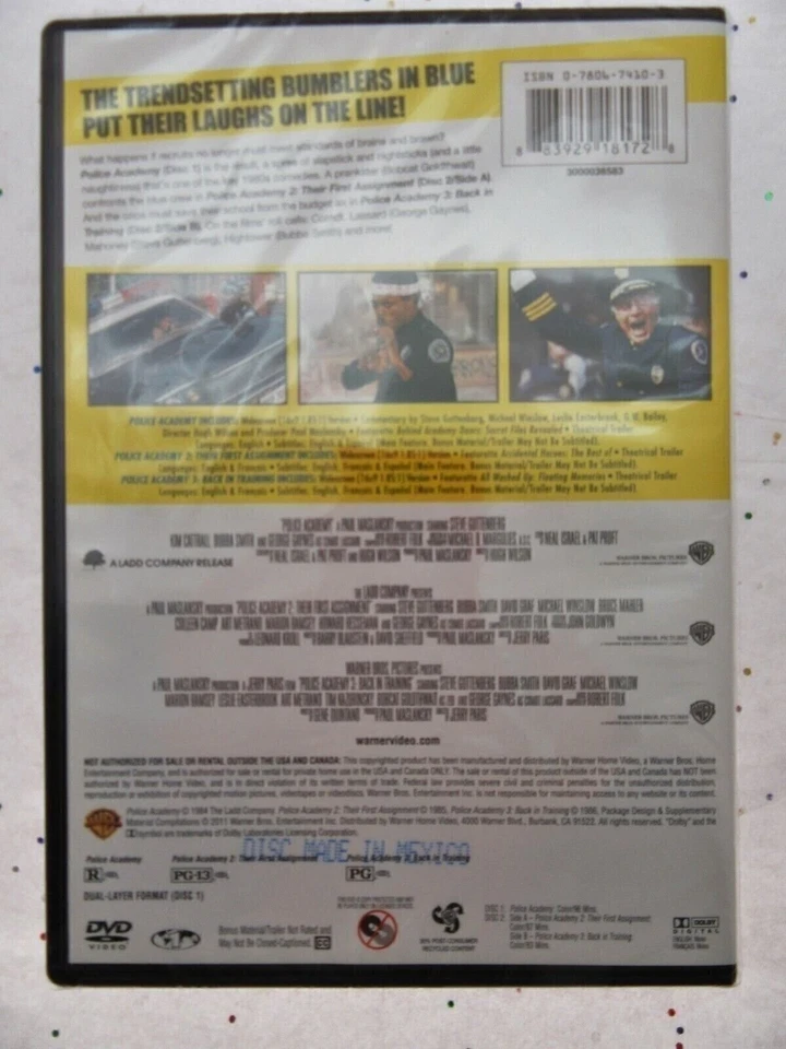 Police Academy 1, 2 & 3 ~ 3 Film Collection ~ Comedy ~ Movie ~ New DVD - Image 2 of 3