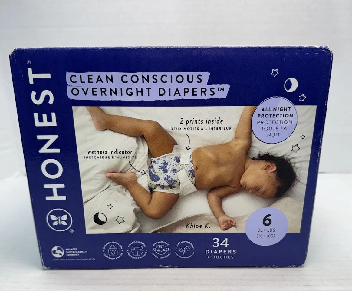 The Honest Company Overnight Diapers Cozy Cloud + Star Signs, Size 6, 34 Count
Opens in a new window
