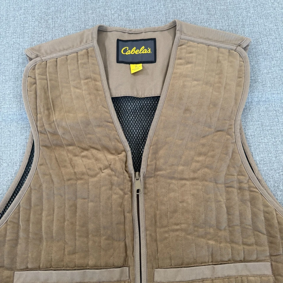Cabelas Targetmaster II Shooting Vest Mens XL Beige Tundra Full Zip Pockets Mesh - Image 4 of 4
