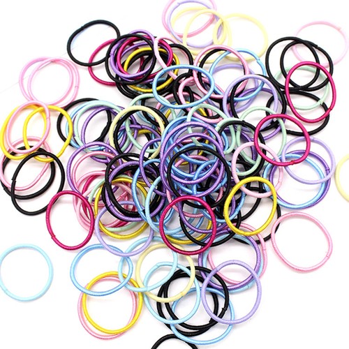 200 Pcs Colored Hair Band Child Small Elastic Ties Bands Stretch Ring Kids - Picture 7 of 12