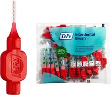 TePe Pack of 25 Interdental Brush Original, Soft Dental for Teeth Red