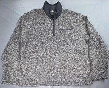 Eddie Bauer Pullover Mens 2XL Gray 1/4 Zip Fleece Mock Neck Long Sleeve Sweater