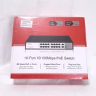 Sealed 16 Port 10/100Mbps PoE Switch 300W 2 Gigabit Uplink Ports Model PSW16-2L