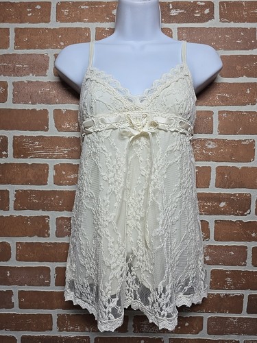 Ultra Pink Lace Top Womens S Floral Ruffles Romantic Bohemian Cottagecore Sweet - Picture 2 of 10