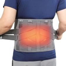 Heated Back Brace for Lower Back Pain Relief, Heating Lumbar Support Belt