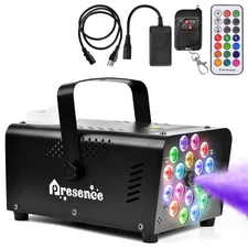 500W Fog Machine with 18 LED Lights & Remote Control for Parties & Events