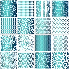 16 Pcs Cookie Stencils 5.1 X 5.1 Inch Animal Prints Cow Leopard Cheetah Texture 