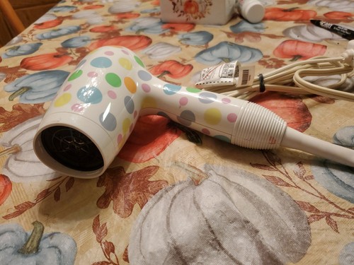 CONAIR Model 115DCS 1875 Watt Compact 2 Speed Hair Dryer Polkadot ExcCond - Afbeelding 12 van 13