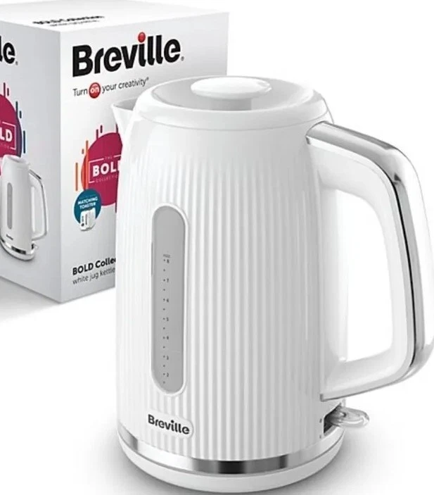 Breville 1.7L White Shade Glossy Automatic Kettle 360° Swivel Base New Home Gift