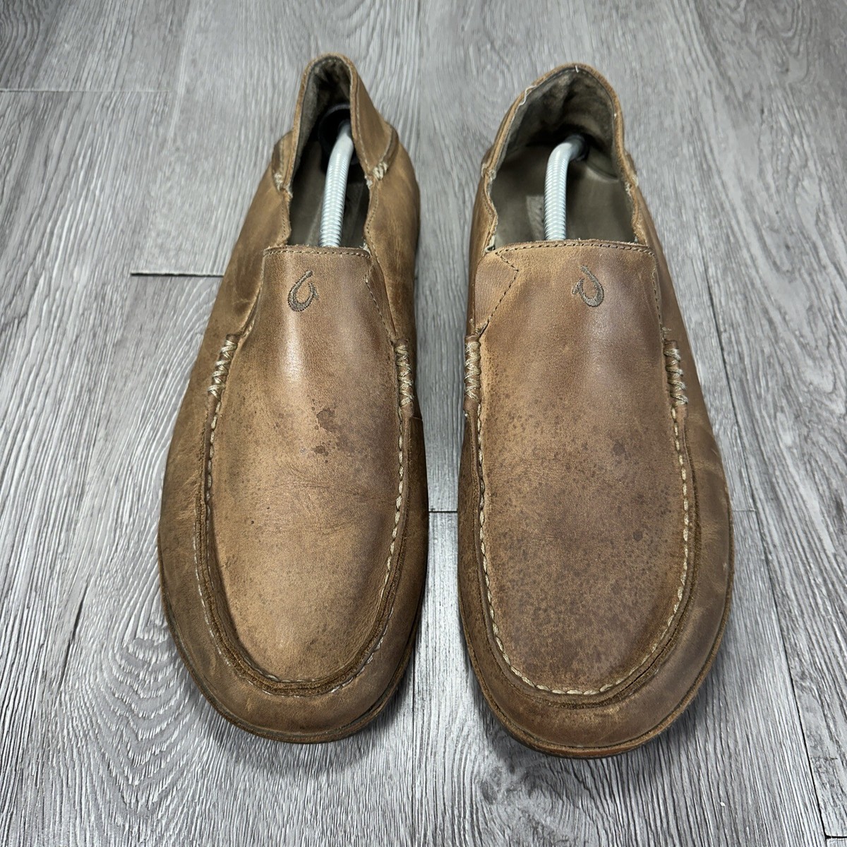 Olukai Men Moloa Brown Waxed Nubuck Leather Slip On Loafer Size 12 Olukai Men Moloa Brown Waxed Nubuck Leather Slip On Loafer  main image 2