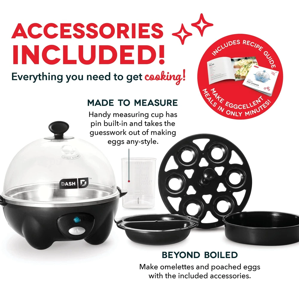 DASH Rapid Electric Egg Cooker 6 Egg Capacity for Perfect Hard Boiled Eggs DASH Rapid Electric Egg Cooker 6 Egg Capacity for Perfect Hard Boiled Eggs