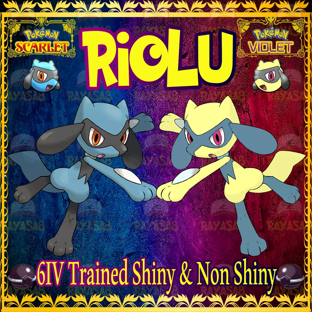 🌟Riolu Shiny - Non Shiny Best Stats Pokemon Scarlet and Violet Home🌟