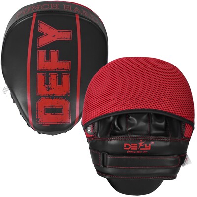 DEFY New Challenger Punching Mitts Kickboxing MMA Boxing Target Curved Pad RED