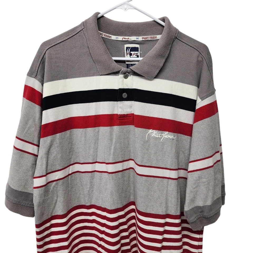 Phat Farm Vintage Men's Gray Polo Shirt Size XL 100% Cotton #I34WA - Image 3 of 4