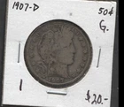 1907(D) -Barber Half Dollar
