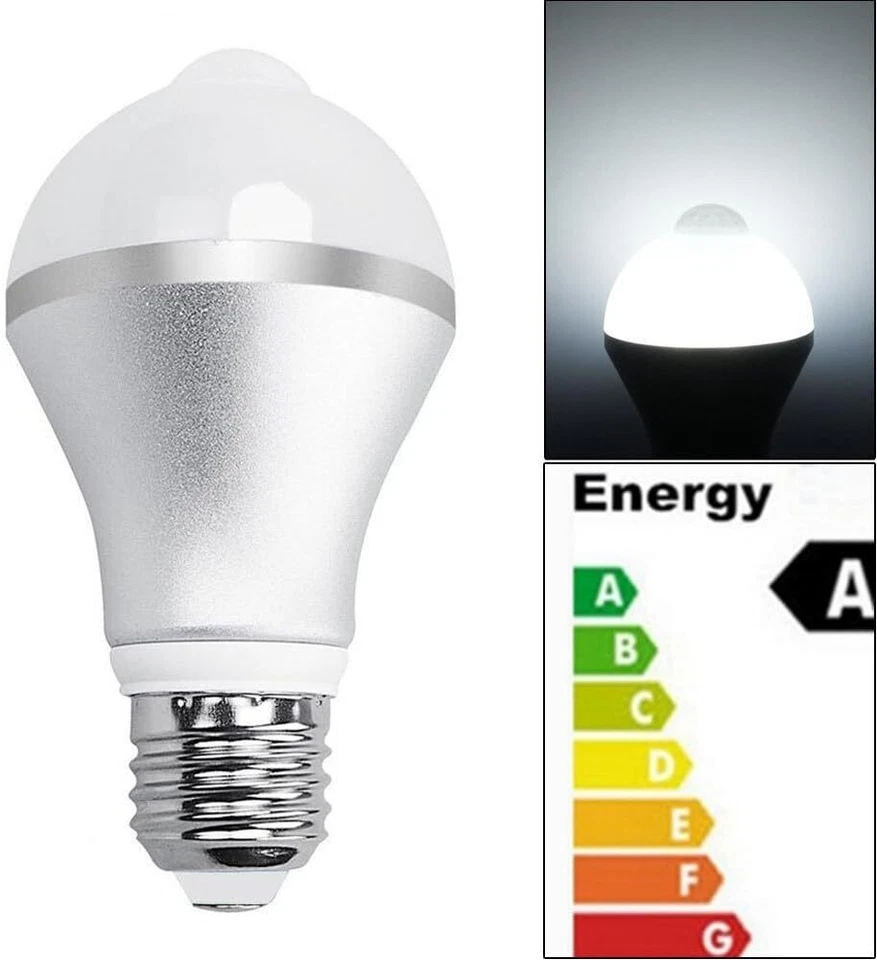 2Pack Motion Sensor LED Light Bulb 90 120 150 Watt Equivalent E26 E27 White Bulb - Image 3 of 4