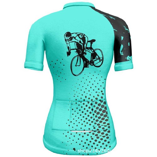 Women's Short Sleeve Cycle Jersey Top Full Zip Ladies Bike Cycling Jersey Shirt - Picture 6 of 41