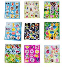 6 Kids Sticker Sheets, party bag fillers gifts rewards