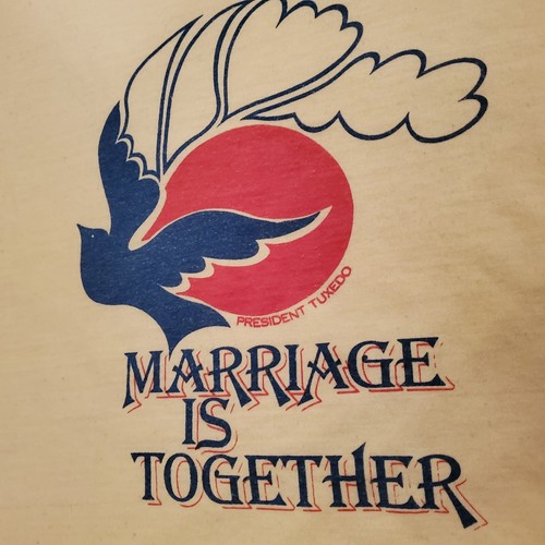 VTG Marriage Is Together President Tuxedo MI Shirt Graphic Single Stitch Medium