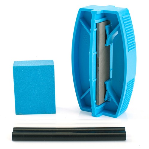 Ski Snowbaord Edge Care Tuner Kit Side Angle Tool+Gummi Stone+PTEX Base Repair - Picture 4 of 4