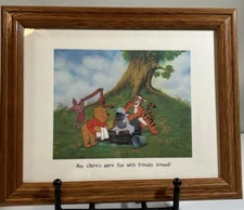 FRAMED PRINT: DISNEY Winnie the Pooh - Any Chore's More Fun With Friends Around!