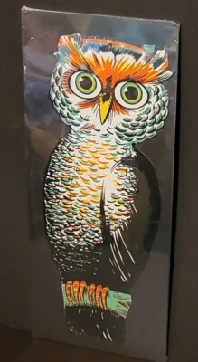 Vtg Halloween 22 1/2'' Beistle Owl Branch Embossed Die Cut Decoration 1950's #2