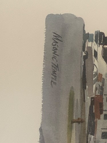 Paul N. Norton watercolor print Masonic Temple 18x24 Davenport Iowa - Picture 5 of 7