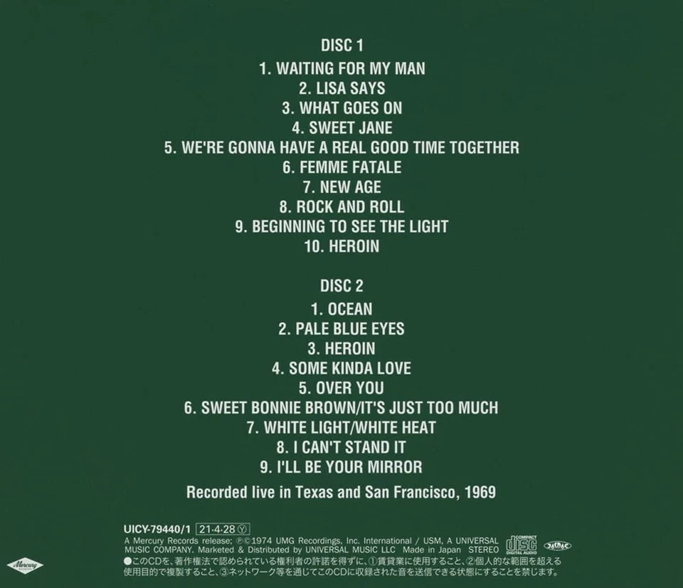 VELVET UNDERGROUND 1969 Velvet Underground Live CD Limited Japan New Foto 2 de 2