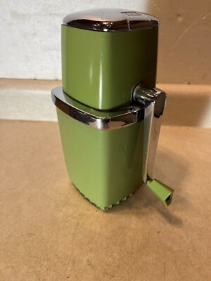 HTF VINTAGE MCM BARWARE SEARS SWING-A-WAY ICE CRUSHER AVOCADO GREEN  AND CHROME