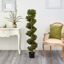 5  Artificial Boxwood Spiral Topiary Tree UV Indoor/Outdoor . Retail 159