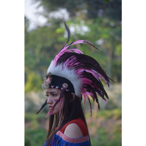 Vintage Handmade Beaded Headdress – Natural Horn & Shell Fringe, Artisan Boho Fe Native American Style Beaded Headdress Earrings – 4 main image 4