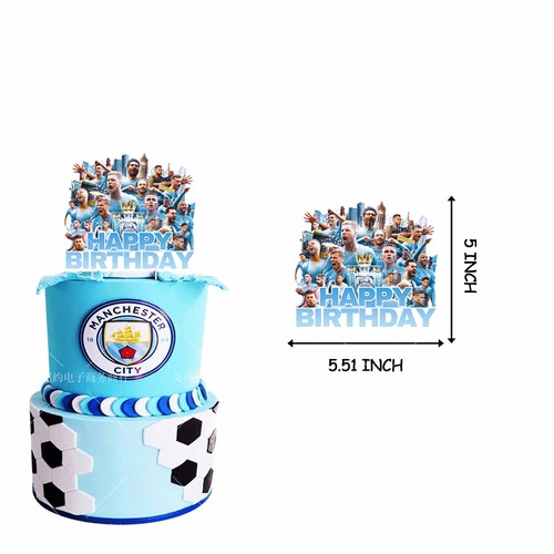 Manchester City Football Team Birthday Party Decoration Set Hanging Flag - Picture 3 of 12
