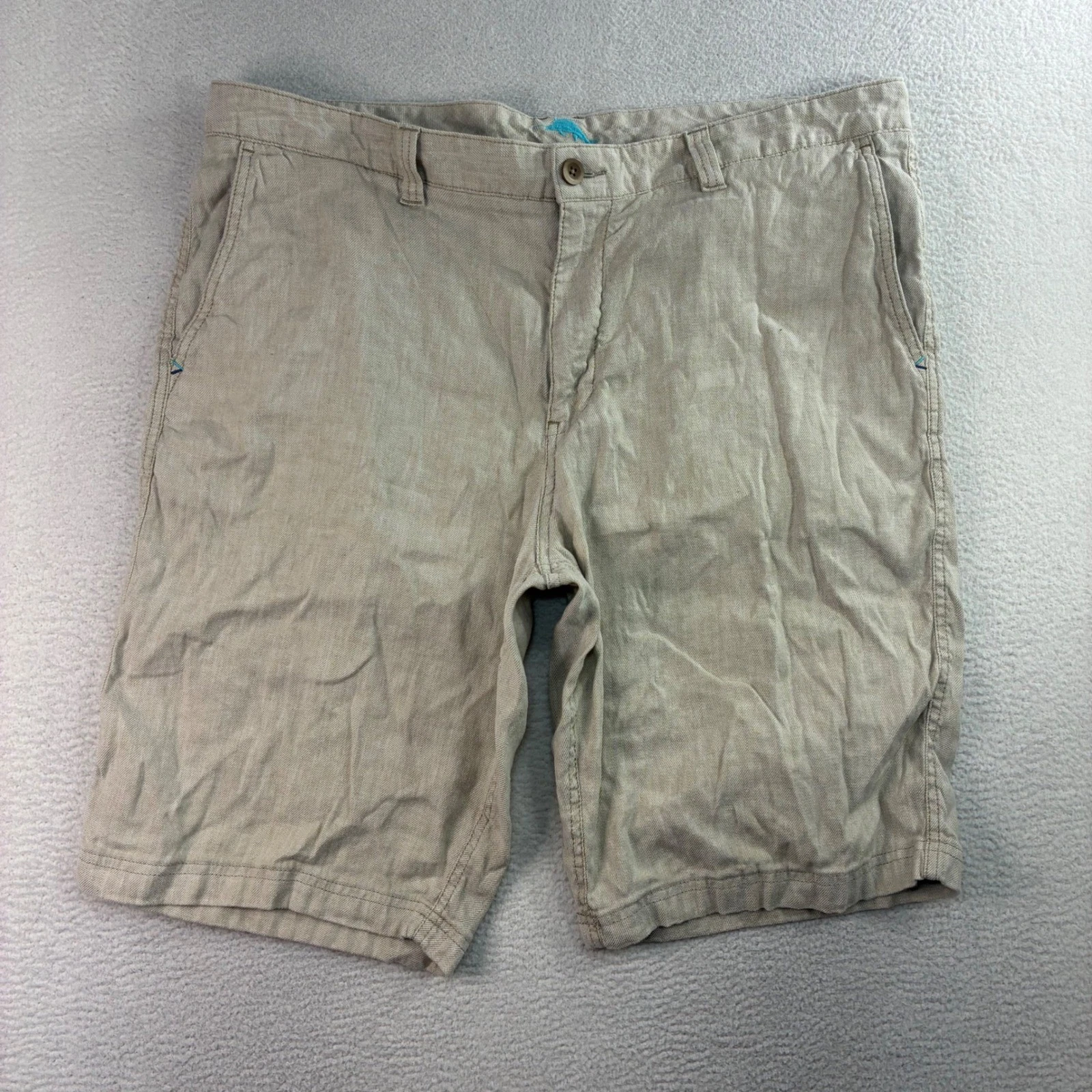 Tommy Bahama Linen Shorts Men 40x11 Beige Blend Summer Beach Coastal Flat Front
Opens in a new windo