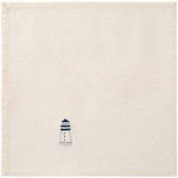 Ib Laursen Stoffserviette Atlantis Creme Weiß Mit Leuchtturm Baumwolle Serviette