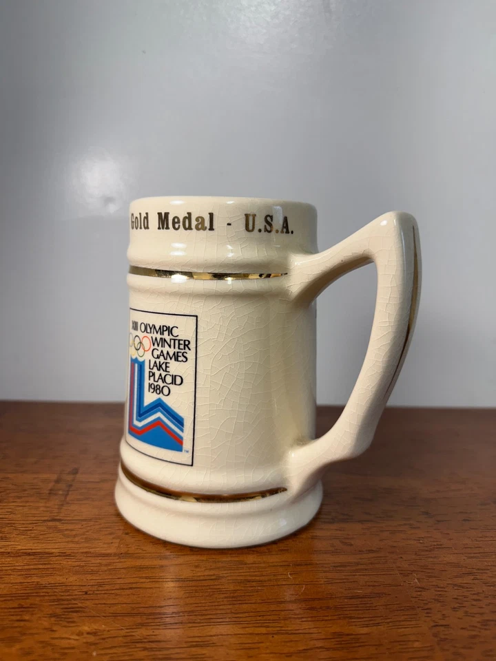 Taza ganadora medalla de oro hockey 1980 Juegos Olímpicos de Invierno EE. UU. Lake Placid de colección Foto 2 de 4