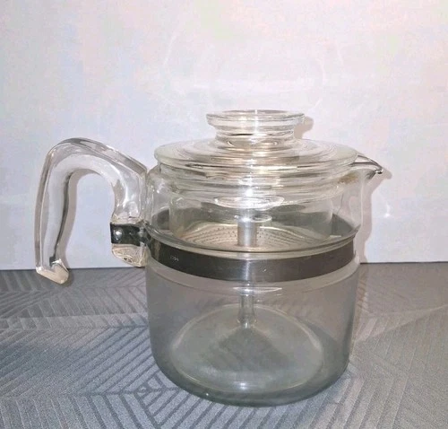 Vintage Pyrex Flameware 6 Cup Glass Coffee Pot Percolator 7756 Incomplete *READ*