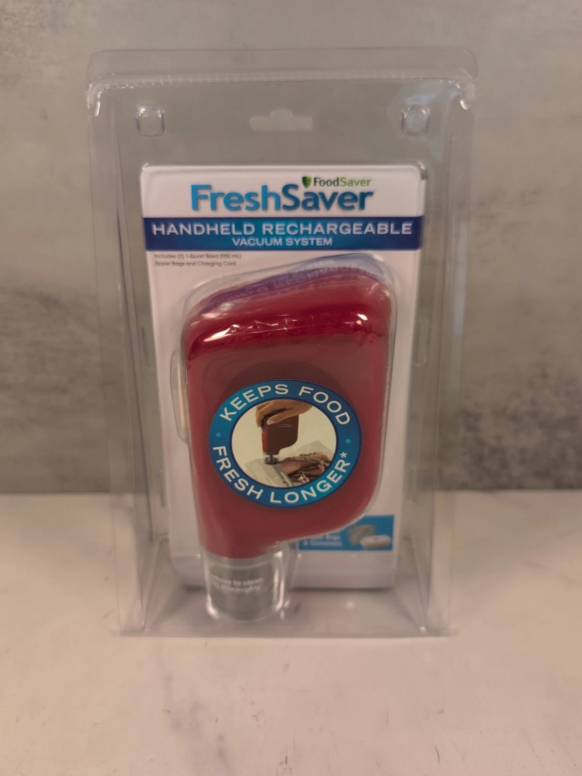 FoodSaver FreshSaver Red Handheld Rechargeable Vacuum Sealer System NEW