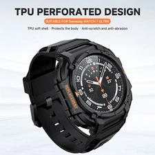 Designed for Galaxy Watch Ultra 47mm Protective TPU Cover Case Silicone Band