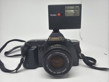 Canon T70 35mm SLR Film Camera w/ FD 50mm f/1.8 Lens Rollei 121 Bc Flash Manu
