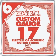 Ernie Ball Nickel Plain Single Guitar String .017 6-Pack Natural 