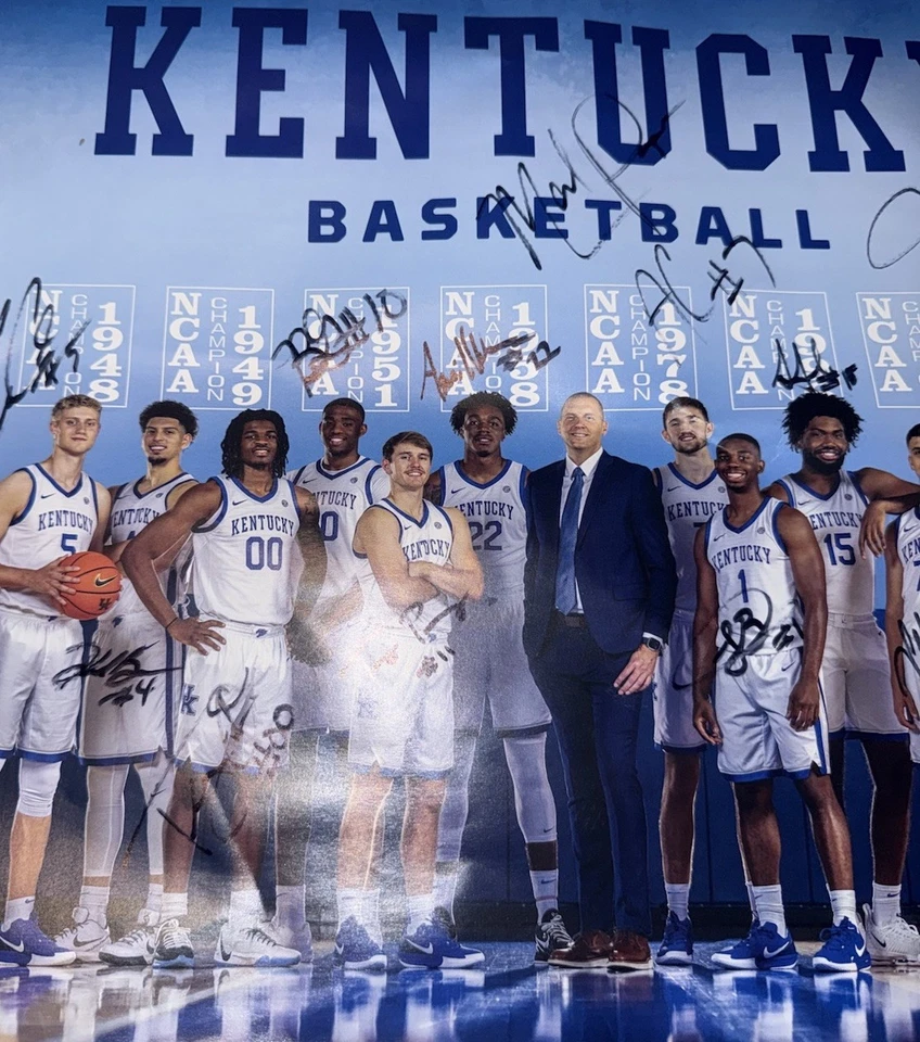 PÓSTER 16x24 firmado por el equipo Kentucky Wildcats 2024-25 Kentucky Wildcats con certificado de autenticidad Foto 2 de 4