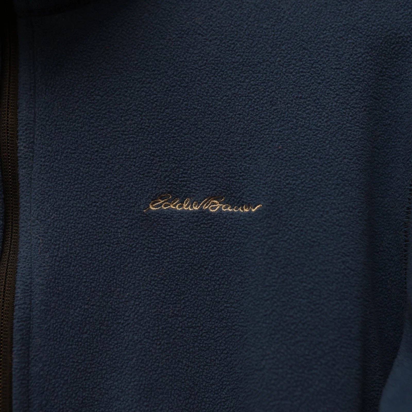 Eddie Bauer Polartec Fleece Jacket Mens Tall Medium MT Full Zip Blue Mock Neck image 2