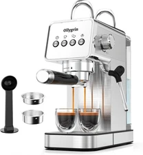 20 Bar Espresso Machine with Steam Wand - Dual Shot Espresso Maker