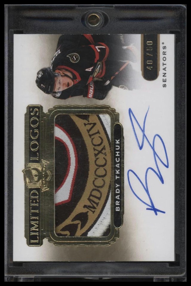 2020-21 Upper Deck The Cup Limited Logos Brady Tkachuk #/50 AU #LL-BT