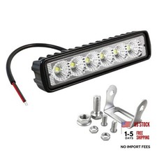 6 Inch Led Light Bar Flood Beam Aluminum 6000K White 18W Waterproof Flood Light
