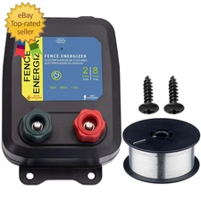 Electric Fence Energizer plus 250,Electric Fence Charger and 17 Gauge Spool Alum